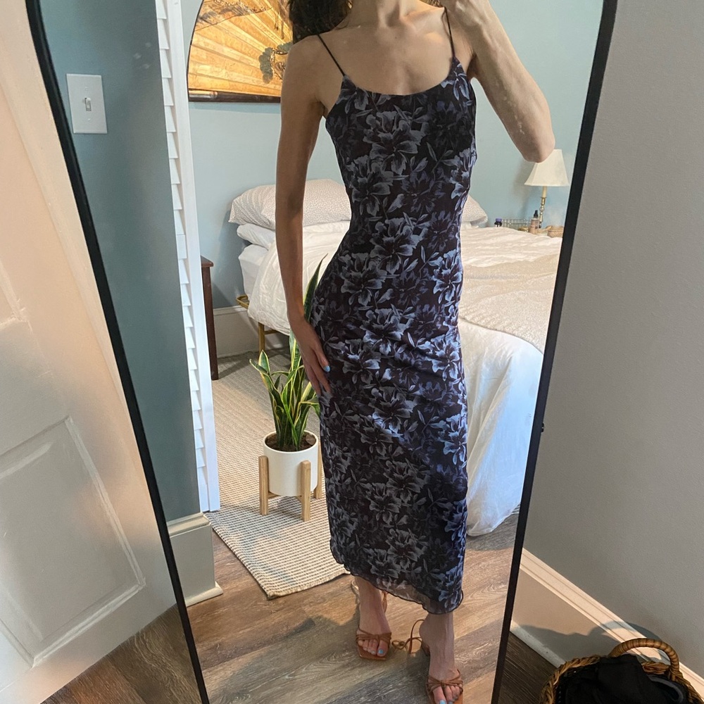 Purple floral dress nylon